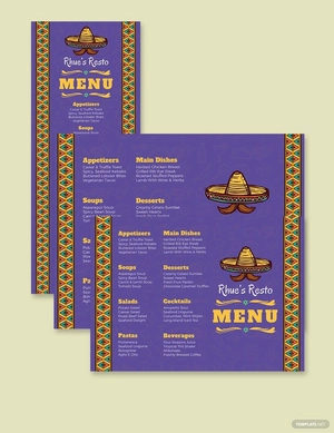 Mexican Dinner Menu Template
