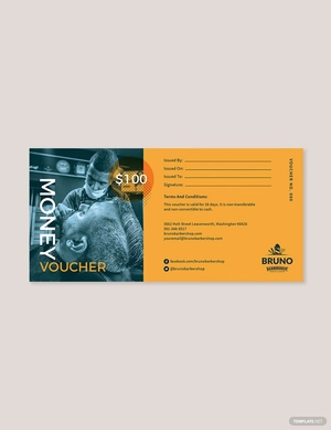 $100 Money Voucher Template