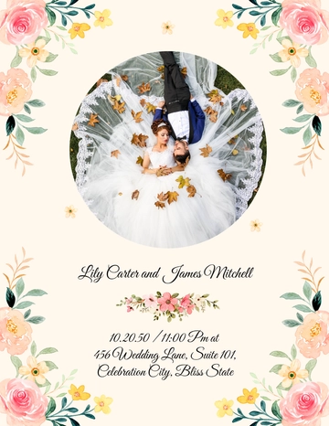 Free Photo Wedding Flyer Template to Edit Online