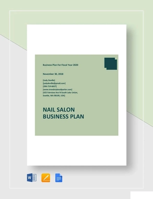 Nail Salon Business Plan Template Nail Salon Business Plan Template