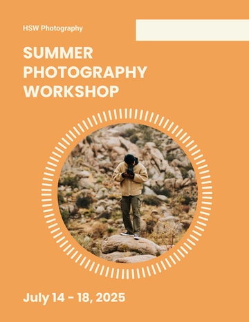 Free Photography Workshop Flyer Template to Edit Online