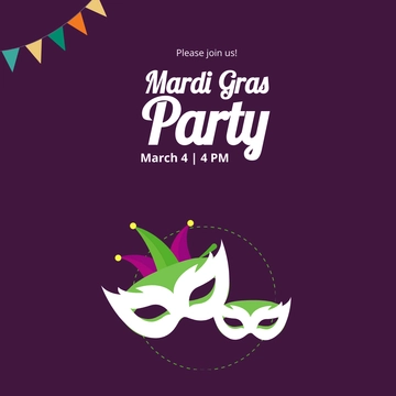 Free Mardi Gras Party Linkedin Post Template to Edit Online Free Mardi Gras Party Linkedin Post Template to Edit Online
