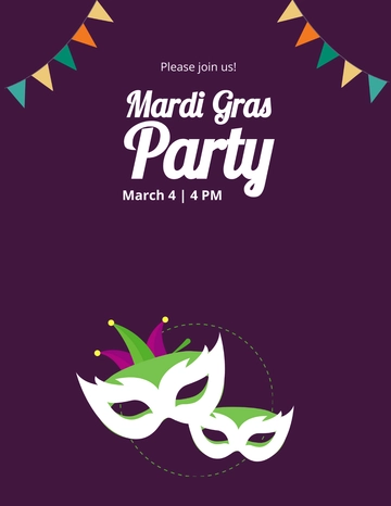 Free Mardi Gras Party Flyer Template to Edit Online