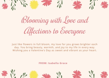 Free Floral Valentines Day Greeting Card Template to Edit Online