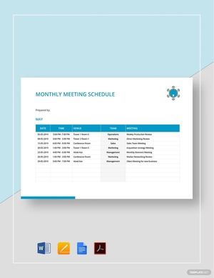 Monthly Meeting Schedule Template