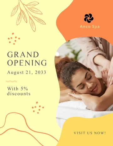 Free Massage Salon Grand Opening Flyer Template to Edit Online