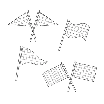 Free Racing Flag Outline Clipart Template to Edit Online