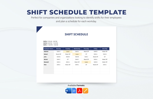 Shift Schedule Template