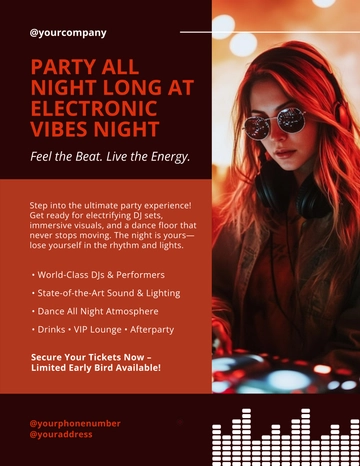 Free Electronic Music Party Flyer Template to Edit Online