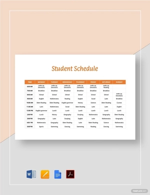 Student Schedule Template
