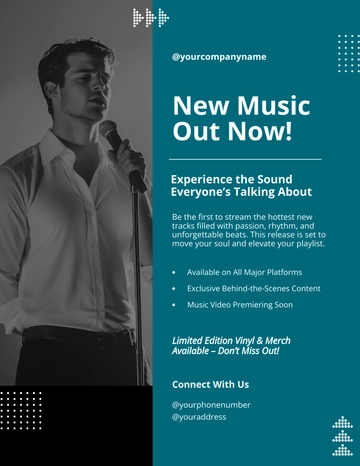 Free New Release Music Flyer Template to Edit Online