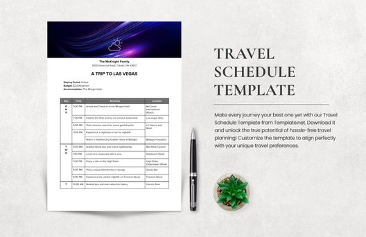 Travel Schedule Template