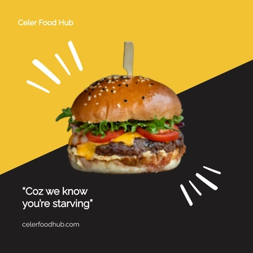 Free Fast Food Linkedin Post Template to Edit Online