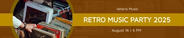 Free Retro Party Music Soundcloud Banner Template to Edit Online