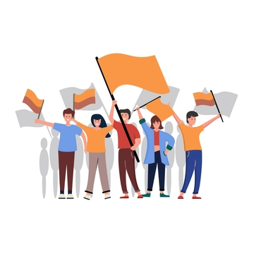 Free Crowd Waving Flag Clipart Template to Edit Online