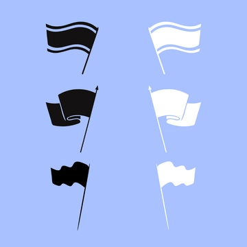 Free Black and White Waving Flag Clipart Template to Edit Online