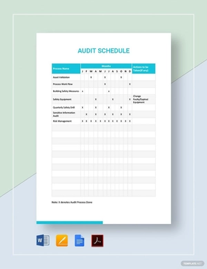 Audit Schedule Template