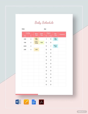 Baby Schedule Template Baby Schedule Template