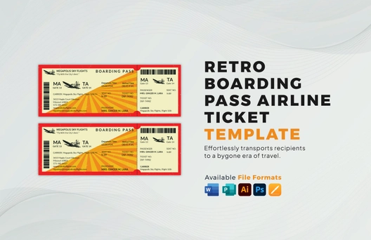 Retro Boarding Pass Airline Ticket Template
