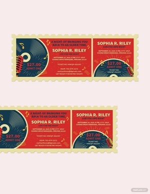 Retro Concert Ticket Template