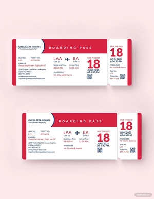 Save The Date Airline Ticket Template