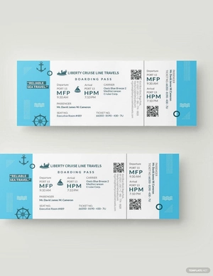 Cruise Travel Ticket Template