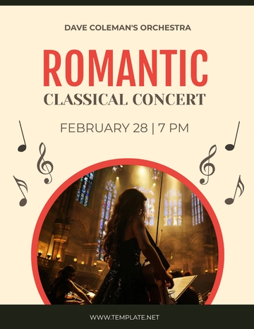 Free Background Classical Concert Flyer Template to Edit Online