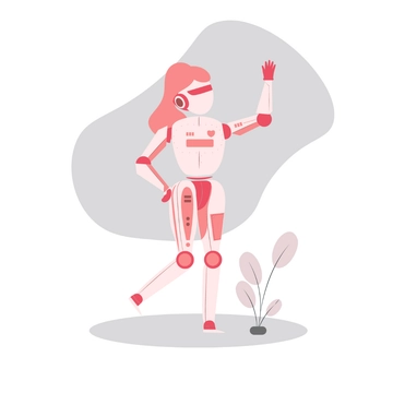 Free Female Robot Clipart Template to Edit Online