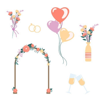 Free Wedding Decoration Clipart Template to Edit Online