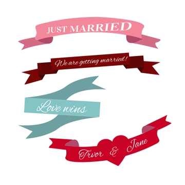Free Ribbon Wedding Clipart Template to Edit Online