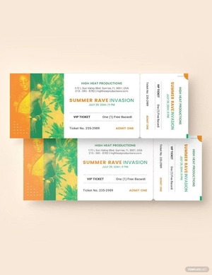 Music Festival VIP Pass Ticket Template