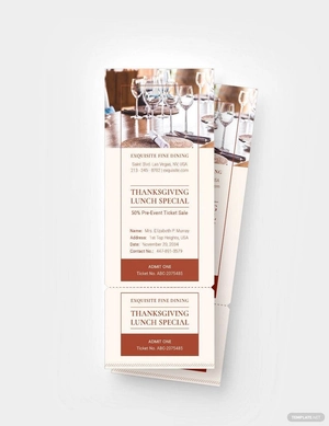Lunch Sale Ticket Template