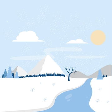 Free Winter Landscape Clipart Template to Edit Online