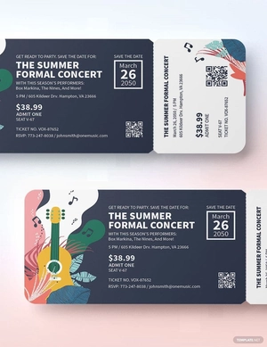 Save The Date Concert Ticket Template