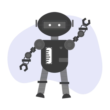 Free Black Robot Clipart Template to Edit Online