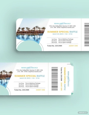 Tour Raffle Ticket Template