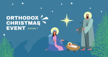 Free Orthodox Christmas Event Facebook Post Template to Edit Online