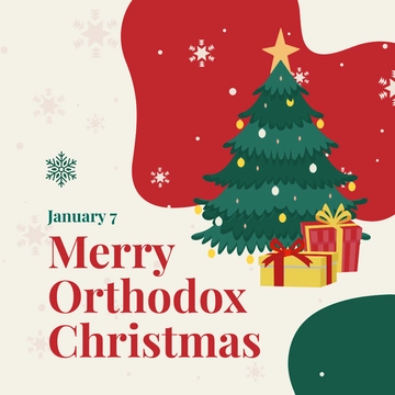 Free Merry Orthodox Christmas Instagram Post Template to Edit Online