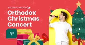 Free Orthodox Christmas Concert Facebook Post Template to Edit Online