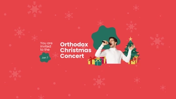 Free Orthodox Christmas Concert Youtube Banner Template to Edit Online