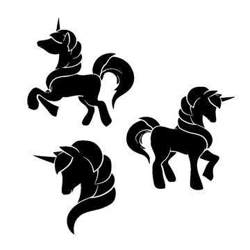 Free Black Unicorn Clipart Template to Edit Online