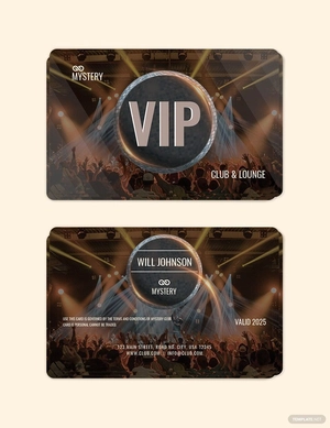 Club VIP Membership Card Template