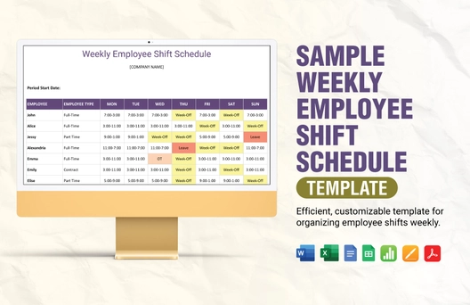 Sample Weekly Employee Shift Schedule Template