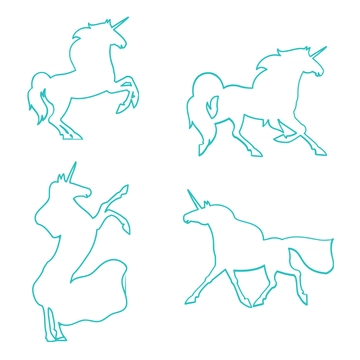 Free Unicorn Outline Clipart Template to Edit Online