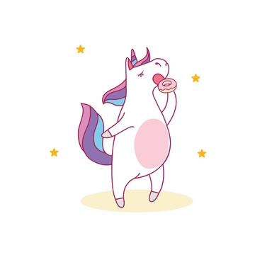 Free Fat Unicorn Clipart Template to Edit Online
