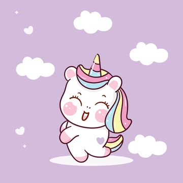 Free Kawaii Unicorn Clipart Template to Edit Online