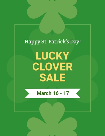 Free St. Patricks Day Sale Flyer Template to Edit Online