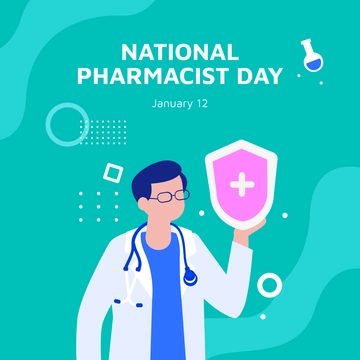 Free National Pharmacist Day Linkedin Post Template to Edit Online