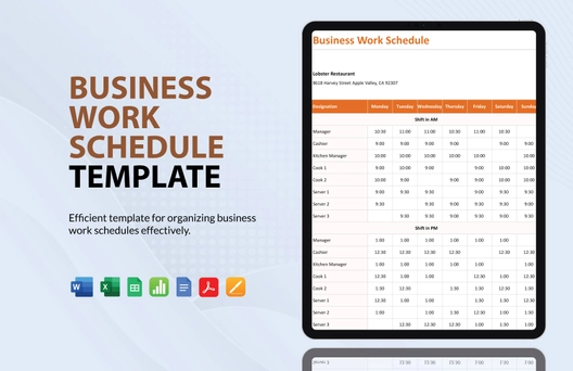Business Work Schedule Template