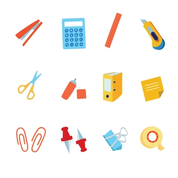 Free Office Supplies Clipart Template to Edit Online